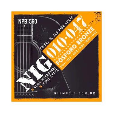 Imagem de Jogo De Cordas P/ Violão Aço 010 Nig Npb560 + Mi Extra