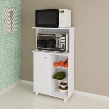 Imagem de Balcão Fruteira para Microondas, 2 Cestos e 1 Porta BF3207 Branco - Te