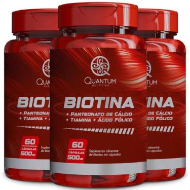 Imagem de 3 Potes Biotina Kit 180 Cáps - Quantum  - Quantum Nutrition