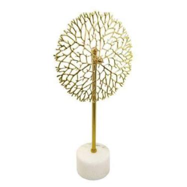Imagem de Escultura Galhos Secos Redondo Menor Metal Dourado Luxo - LUXdécor