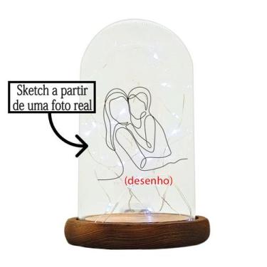 Imagem de Cúpula Redoma de Vidro Personalizada c/ Desenho de uma Foto - 1 unidad