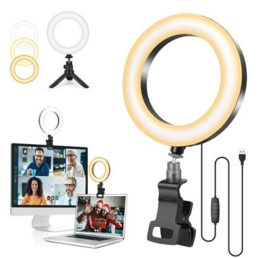 Imagem de Ring Light Evershop com suporte de tripé para videoconferência