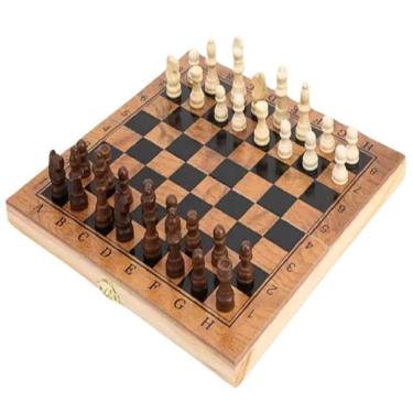 Imagem de Jogo De Xadrez Dama E Gamão De Madeira 40 X 40 Cm