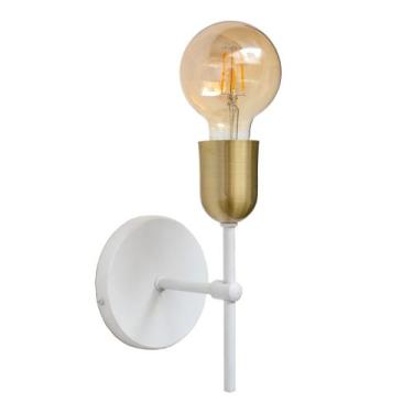 Imagem de Arandela parede cabeceira quarto e lavabo branco com bronze - Infinity