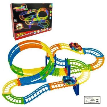 Imagem de Pista Color Looping 3,53 Metros 51 Pecas Art Brink a Pilha Brinquedo R