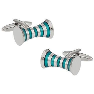 Imagem de Abotoaduras de rolo azul com caixa de apresentação Cuff-Daddy Aqua