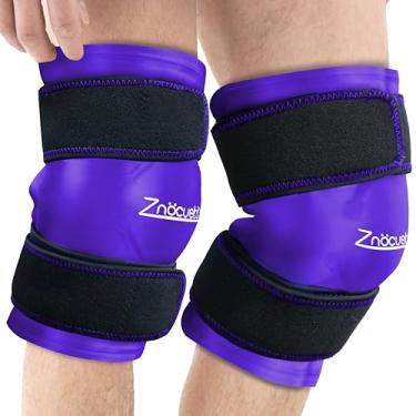 Imagem de ZNÖCUETÖD Pacote de Gelo Aprimorado para Joelho, Pacote com 2 Unidades para Alívio da Dor, Grande Bolsa de Gelo Em Gel para Lesões No Joelho E Na Perna, Reutilizável com Compressão Fria para Tendinite
