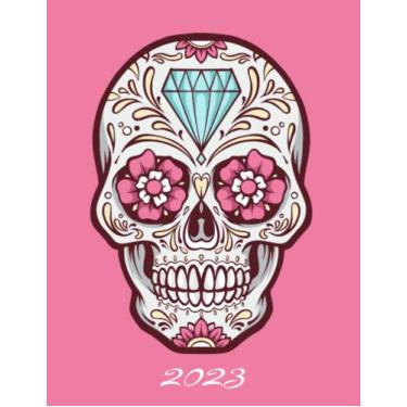 Imagem de 2023: Agenda semainier au format A4 - Année civile (Janvier à Décembre 2023) - Intervalles d'1h (7h-22h) - Contacts, jours fériés, mots de passe, ... - Une semaine sur deux pages