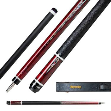 Imagem de Moyerely Taco de sinuca JIAN Ying de fibra de carbono, bastão de sinuca de baixa deflexão de 11,8 mm/12,5 mm, bastão de sinuca profissional com estojo (vinho tinto_esculpido, 11,8 mm)