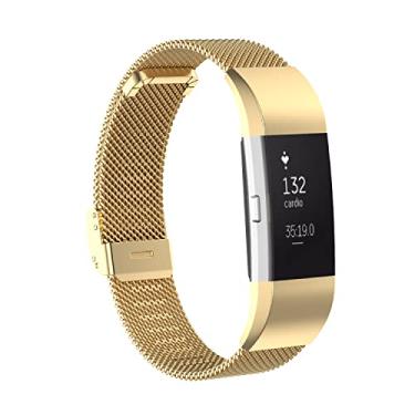 Imagem de Gheper Pulseira de metal compatível com Fitbit Charge 2 / Charge 2 HR Mesh Woven Stainless Steel Smartwatch Pulseira de substituição