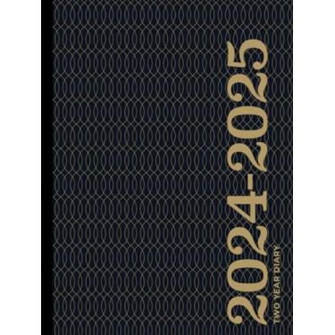 Imagem de Two Year Diary 2024-2025 | A4 Smart Navy & Gold (Hardcover): Month to View Planner (UK Holidays)