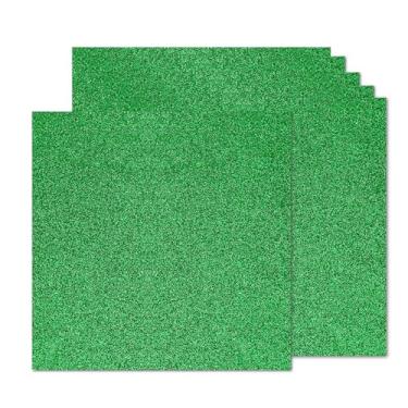 Imagem de 12 folhas de papel cartolina verde glitter 30 cm x 30 cm, 250 g/m2/41,7 kg, papel brilhante de dupla face, cartão pesado para embrulho de presente, projetos faça você mesmo, decoração de festa