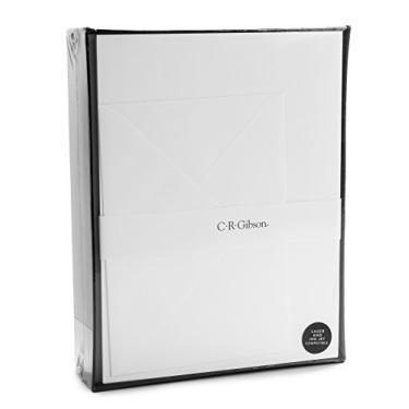 Imagem de C.R. Gibson Papéis de letras brancas com envelopes, 40 peças, 15 cm L x 20 cm A