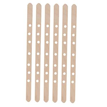 Imagem de 50 Peças Porta Pavio para Vela Bétula Fácil Uso Suporte de Cera de Madeira Reutilizável para Fazer Velas 180x10mm 7 Furos Duram e Podem Ser Múltiplos de Sua Construção que Pode