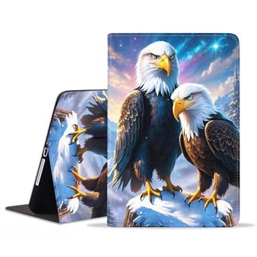Imagem de BWOOLL Capa para Samsung Galaxy Tab S10 Plus (2024)/S9 Plus/S9 FE Plus 5G 12,4 polegadas (2023), capa fina e leve de couro sintético com função despertar/hibernar, águia americana