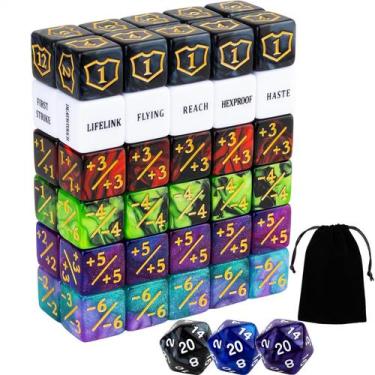 Imagem de Conjunto de Contadores de Dados LAMJAM (63 Peças) para Magic: The Gath