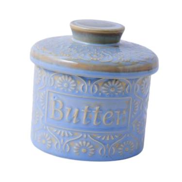 Imagem de IEUDNS Manteiga crock com tampa, detentor de manteiga cerâmica, suporte de grande capacidade, prato de recipiente cerâmico de decoração para casa para,