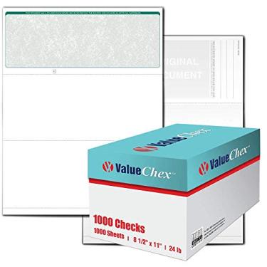 Imagem de VersaCheck ValueChex - 1000 cheques de voucher empresarial em branco - verde clássico - 1000 folhas de formulário # 1000 - Verifique no topo