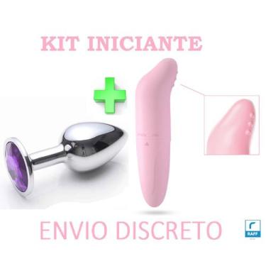 Imagem de Kit plug anal p inox e vibrador pequeno potente sex shop - IMPORTS