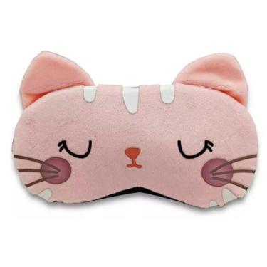 Imagem de Mascara para dormir infantil com gel térmico - Gatinho Rosa - Brinqued