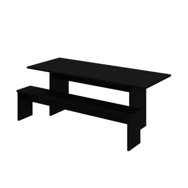Imagem de Mesa de Jantar 200x80x74cm 2,5cm com 2 Banco Essence Preto