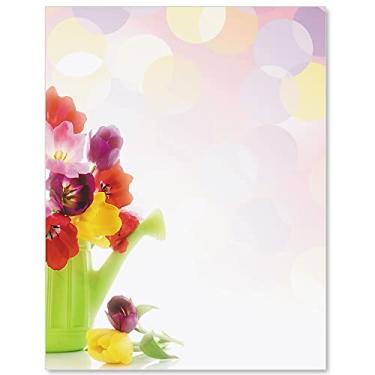 Imagem de PaperDirect Papel de papelaria com tema Spring Fresh, papel de borda, papel timbrado 21 x 28, 25 folhas, papel de escrita premium elegante, papel decorativo para impressora