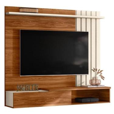 Imagem de Home Suspenso Vegas 160cm para TV até 65 - Mobler, Cinamomo Mel/Pérola