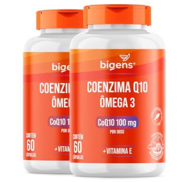 Imagem de Coenzima Q10 100mg + Ômega 3 + Vitamina E, 60 Cápsulas, Bigens, Kit 2x