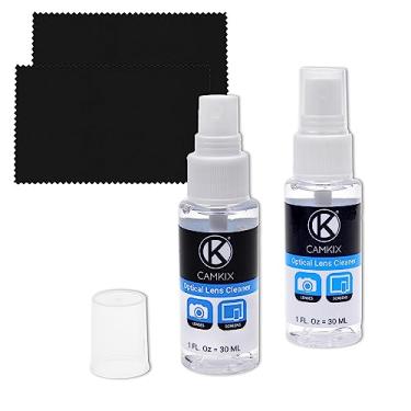 Imagem de Camkix Kit de limpeza de lente e tela – 2x spray de limpeza, 2 panos de microfibra – perfeito para limpar a lente da sua DSLR e compatível com sua câmera, smartphone, tablet, notebook etc.
