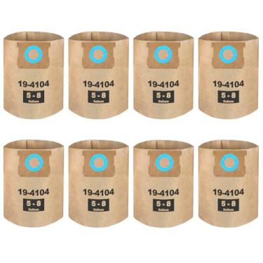 Imagem de Pacote com 8 sacos de filtro descartáveis DXVA19-4104 compatíveis com aspirador molhado/seco DEWALT 5-8 galões: DXV05P, DXV05S, DXV06PL, DXV08S, DXV08SL, DXV08SA