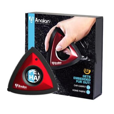 Imagem de Mini removedor de pelos de animais de estimação Analan para detalhamento de carro, removedor de pelos de cachorro para interior de carro, removedor de pelos de cachorro triangular para detalhes