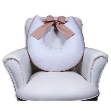 Imagem de Almofada Amamentação com Laço - Laura Baby, Branco c/ Nude