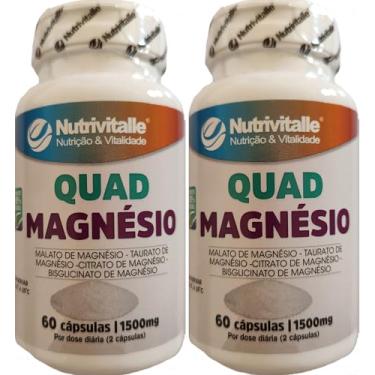 Imagem de QUAD MAGNÉSIO Malato + Taurato + Citrato + Bisglicinato Nutrivitalle Kit 2 Unidades