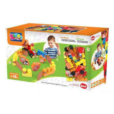 Imagem de Blocos De Montar Box Fazendinha 20 Peças Dismat - MK348