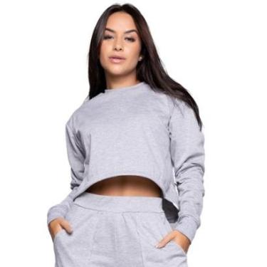 Imagem de Cropped Moletinho Manga Longa Vekyo Básico Inverno Moda Feminina Tamanho:P;Cor:;Gênero:Feminino-Feminino