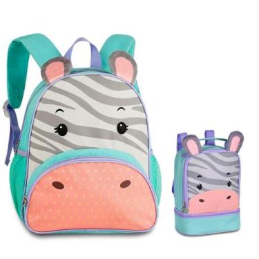 Imagem de Mochila E Lancheira Infantil Escolar Bichinhos Fofos Animais - Clio