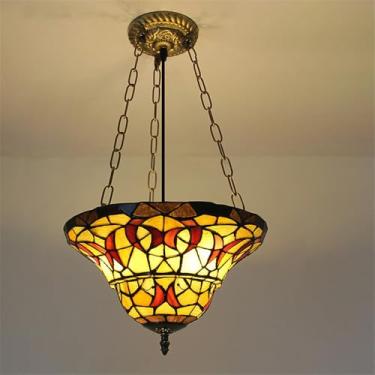 Imagem de OUFULA Luminária pendente contemporânea de vidro colorido americana retrô criatividade sala de estar restaurante quarto hotel villa corredor café lustre LED (Q D33CM)