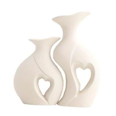 Imagem de WeiLaiKeQi 2x Vasos de resina Arranjo de flores decoração de casa acessório floral, Branco