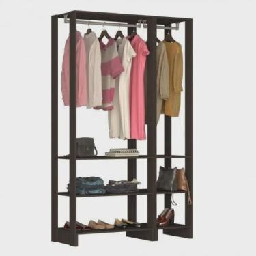 Imagem de Guarda-Roupa Closet 2 Peças com 2 Cabideiros e 6 Nichos Yes