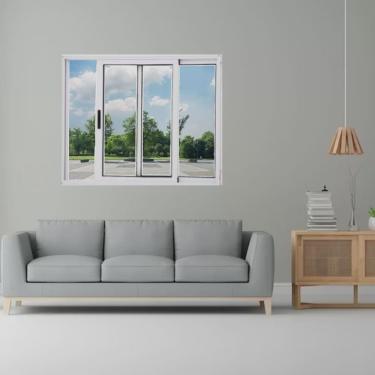 Imagem de Janela Vitrô de Alumínio 2 Folhas 100 x 120cm Linha 25 Esquadrias Bergamo Branco