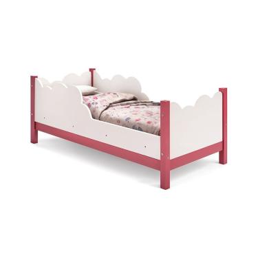 Imagem de Cama Infantil Juvenil Nuvem Branco Rosa