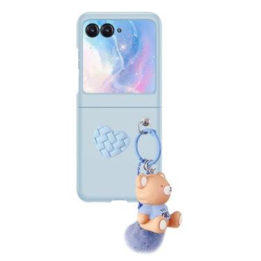 Imagem de Fourmor Capa de celular para Motorola Razr 2024/Razr 2025 - charmoso brinquedo de pelúcia para celular - Capa protetora feminina fosca de policarbonato à prova de choque para Motorola Razr 50/50 Ultra