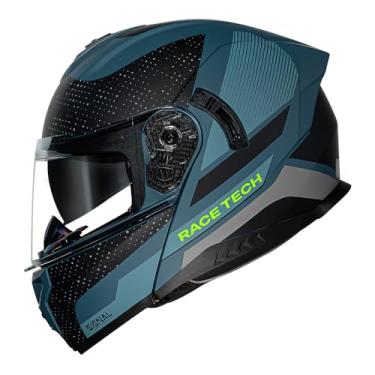 Imagem de Capacete Race Tech Signal - Gear Matte Blue Black Escamoteável C/ Óculos 56/S