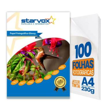 Imagem de Starvox 100 Folhas Papel Foto Glossy 230g A4 Prova D Água