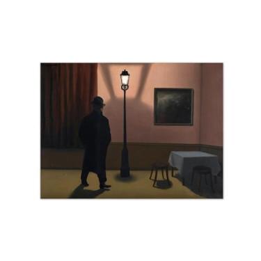 Imagem de MUHJDYC Pintura de reprodução de impressão em tela de surrealismo famosa para sala de estar quarto decoração de casa (coruja noturna) 30 x 40 cm-12 x 16 polegadas sem moldura