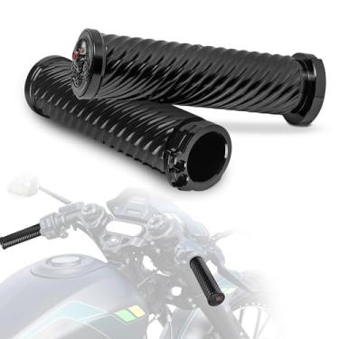 Imagem de Punhos de guidão de motocicleta de alumínio de 2,5 cm para Harley Touring Electra Glide Street Glide Road King Dyna Sportster 883 1200 (preto)