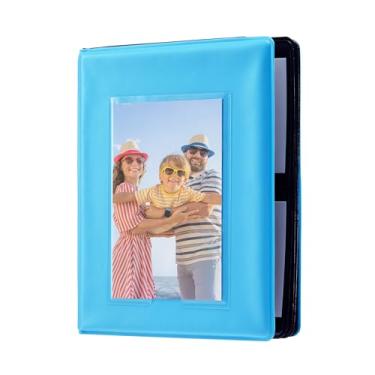 Imagem de Zink Mini álbum de fotos 2x3 com 64 bolsos com capa de janela transparente para papel fotográfico Zink Zero Ink de 5 x 7,6 cm (azul) compatível com fotos Kodak, LifePrint, Polaroid, HP, Canon,