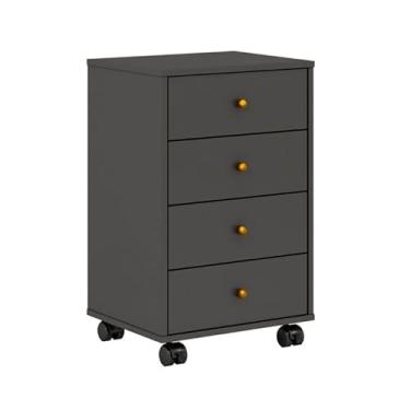 Imagem de Mesa de Cabeceira 4 Gavetas Presence Amendola/grafito - Demóbile