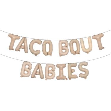 Imagem de Taco About A Baby Decorações Fiesta Decoração de Chá de Bebê Balões Gêmeos Mexicanos para Chá de Bebê Taco Bout Balões para Bebês Decoração de Revelação de Gênero (TACO BOUT BABIES Caramelo)
