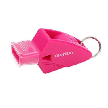 Imagem de Apito de Competição, Apito de Sobrevivência Profissional do árbitro de Plástico Com Cordão e Caixa de Armazenamento para Atividades Escolares de Emergência Ao Ar Livre (Rose Red)